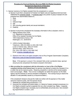 Civil Rights Complaints Form Image