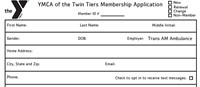 Image of top of membership application form