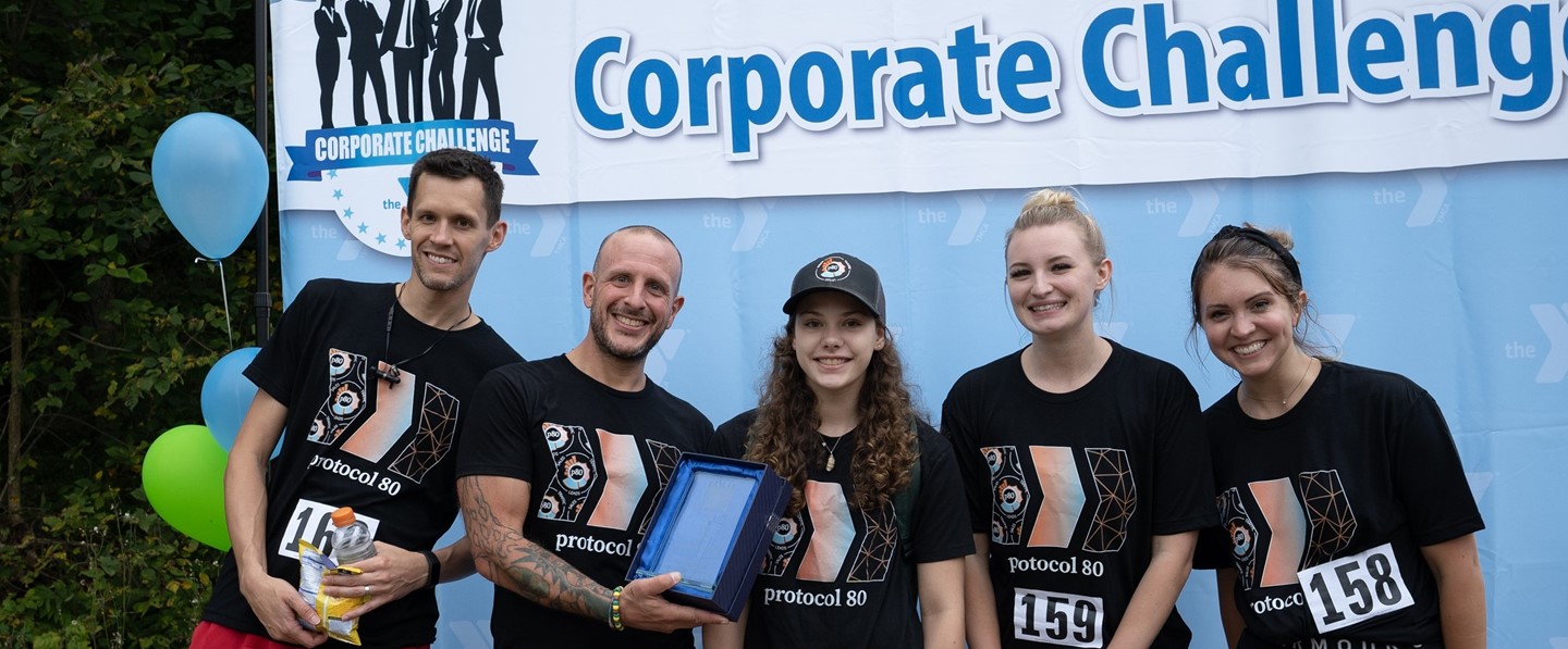 five runners at the corporate challenge 5k