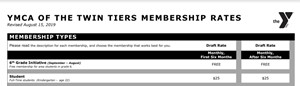 header of membership rates form