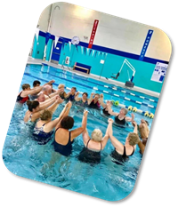 seniors in water exercise class